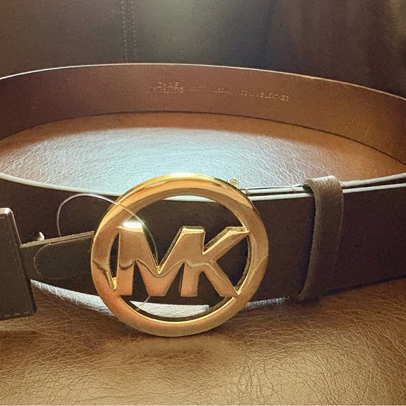 Michael Kors Brown Gold Buckle Belt - Picture 3 of 4